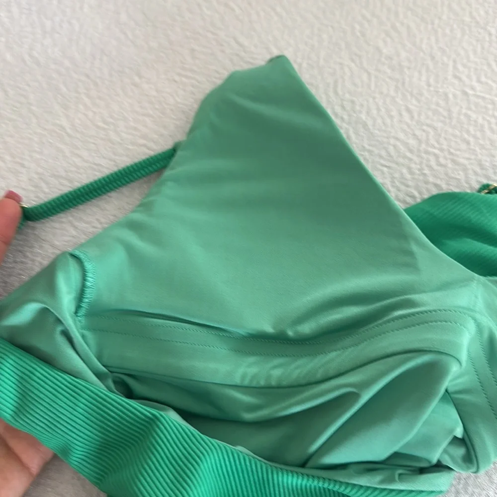 BEACH RIOT Core Collection Reese One Piece Technicolor Green, Size Medium, $148